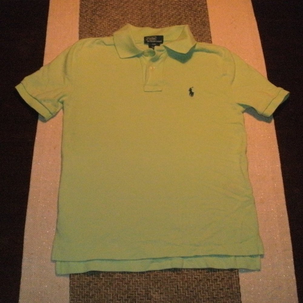 Ralph Lauren Short Sleeve Cotton Polo Shirt Light Green Blue Pony logo S size 8